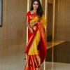 LICHI SILK YELLOW GOLD SAREE